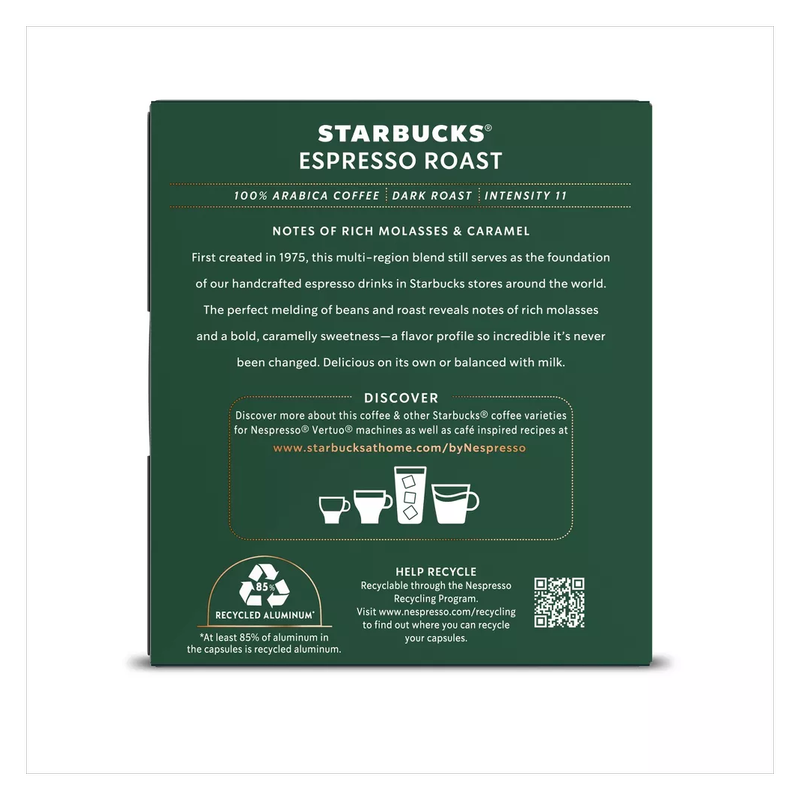 Starbucks by Nespresso Vertuo Line Espresso 10ct