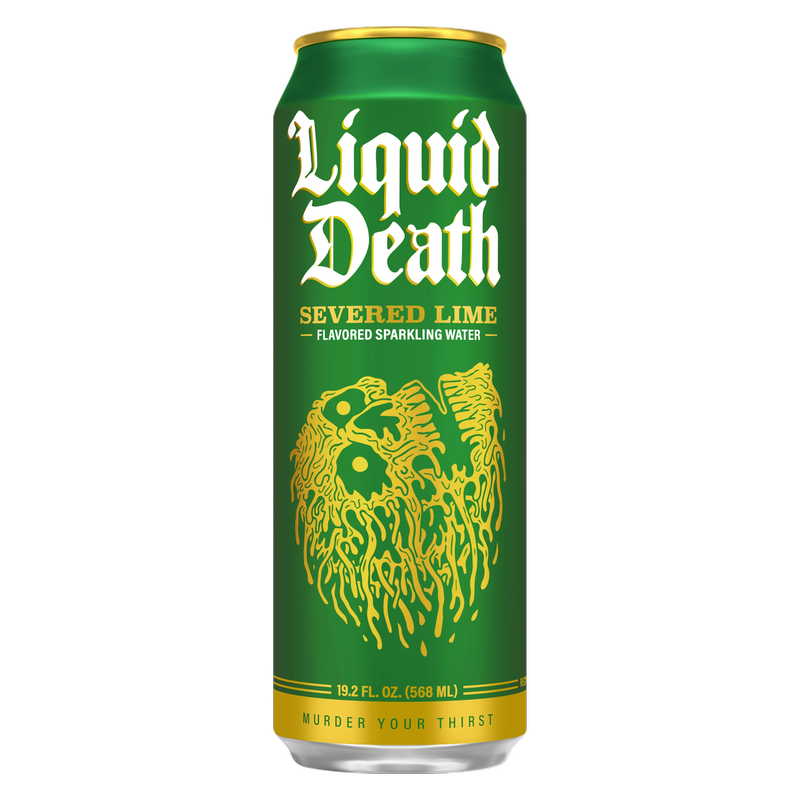 Liquid Death Sparkling Water Severed Lime 19.2oz King Size Can
