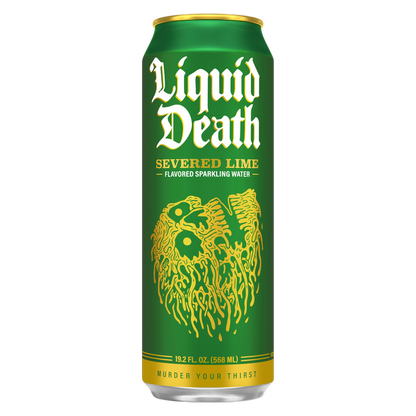 Liquid Death Sparkling Water Severed Lime 19.2oz King Size Can