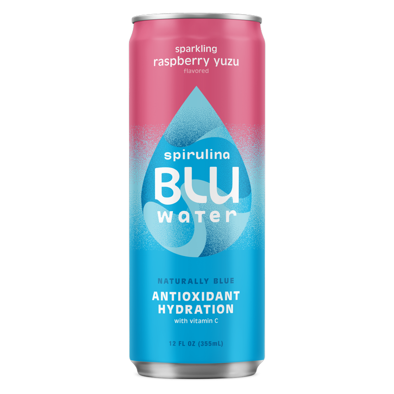 BLUwater Raspberry Yuzu Sparkling Spirulina Beverage 12oz Can