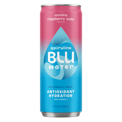 BLUwater Raspberry Yuzu Sparkling Spirulina Beverage 12oz Can