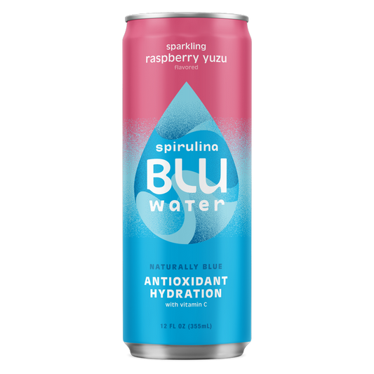 BLUwater Raspberry Yuzu Sparkling Spirulina Beverage 12oz Can