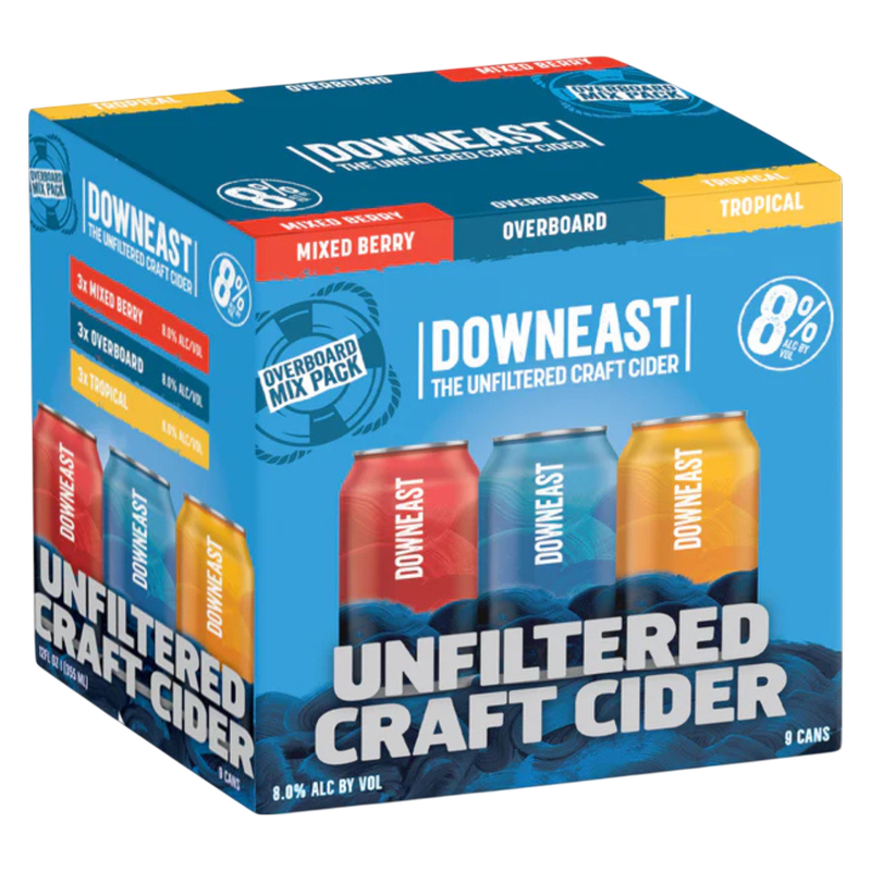 Downeast Overboard Mix Pack 9pk 12oz Can 8% ABV