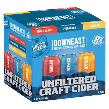 Downeast Overboard Mix Pack 9pk 12oz Can 8% ABV