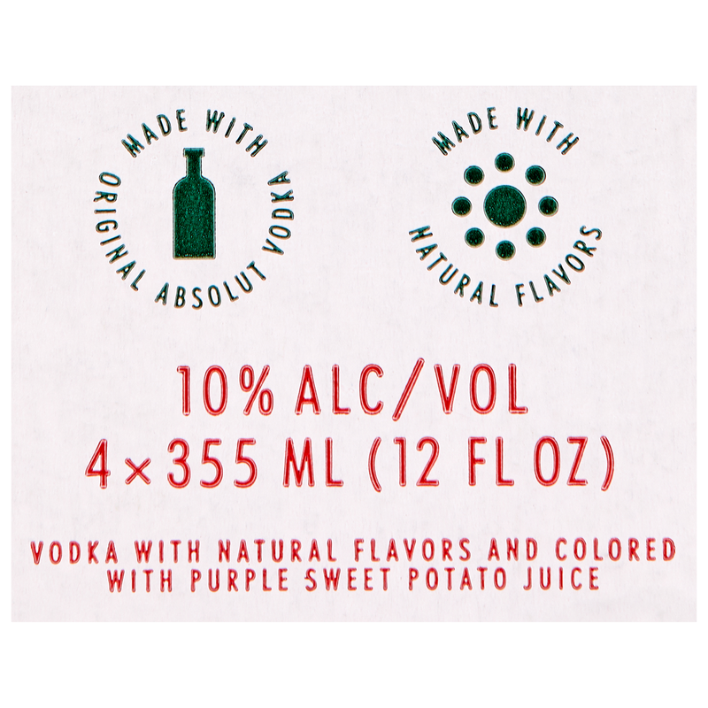 Absolut Berry Vodkarita 4pk 12oz Can 10.0% ABV