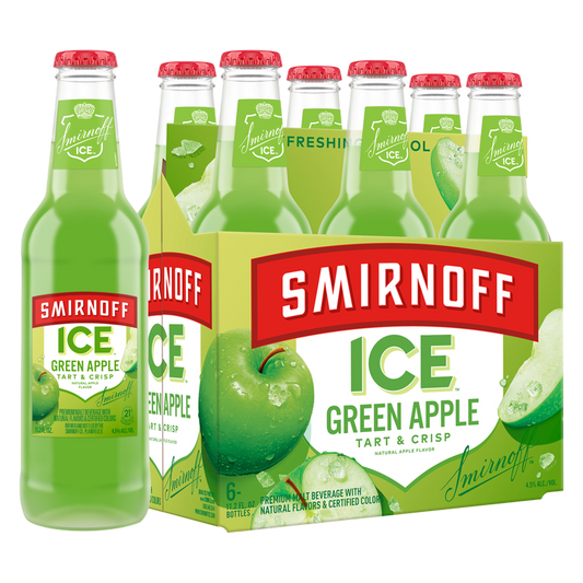 Smirnoff Ice Green Apple 6pk 11.2oz Btl 4.5% ABV