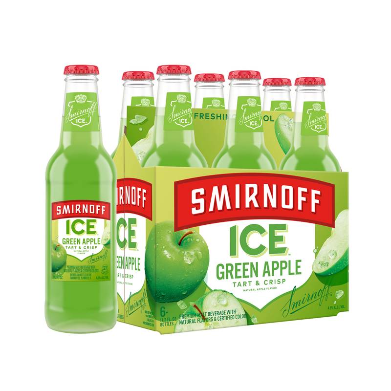 Smirnoff Ice Green Apple 6pk 11.2oz Btl 4.5% ABV