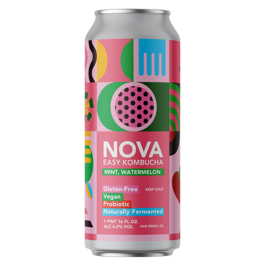 NOVA Easy Kombucha Mint Watermelon Single 16oz Can