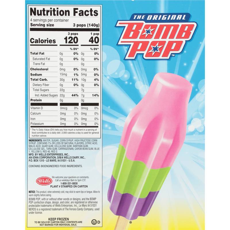 Bomb Pop NERDS Ice Pop, 12 Pack