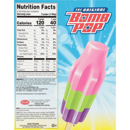 Bomb Pop NERDS Ice Pop, 12 Pack