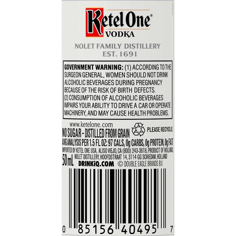 Ketel One Vodka Plastic 50ml (80 Proof)
