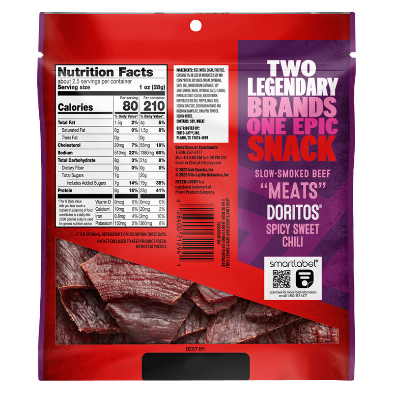 Jack Link's Doritos Spicy Sweet Chili Jerky Bag 2.65oz