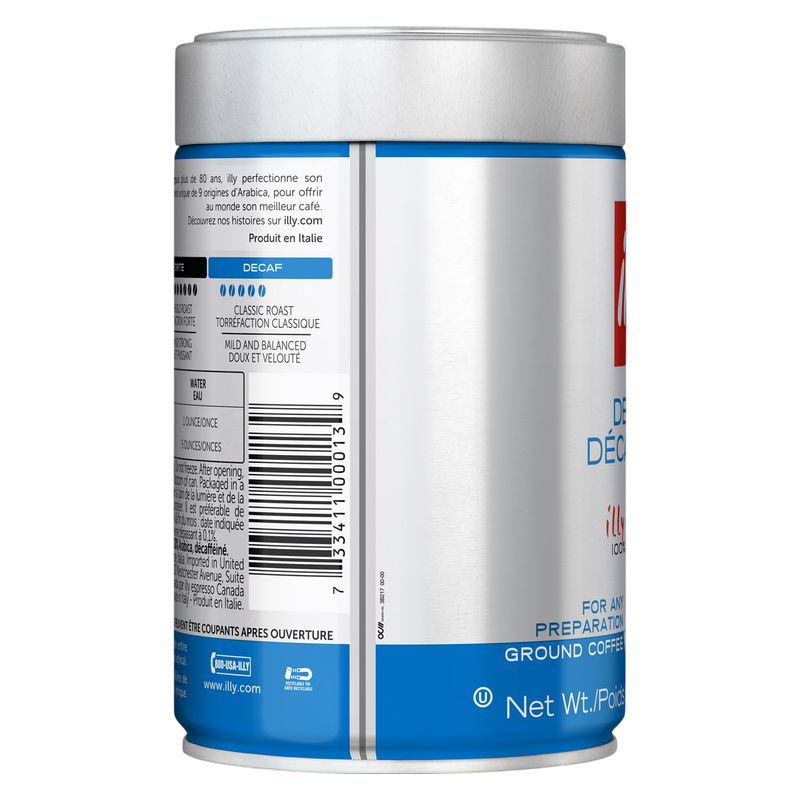 Illy Decaf Ground Espresso Coffee 13.5oz Can