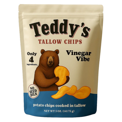 Teddy's Tallow Chips, Vinegar Vibe, 5 oz
