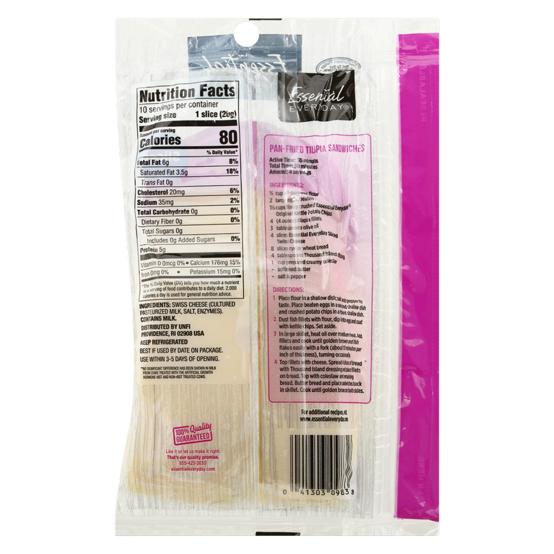 Essential Everyday Sliced Swiss Cheese 7oz