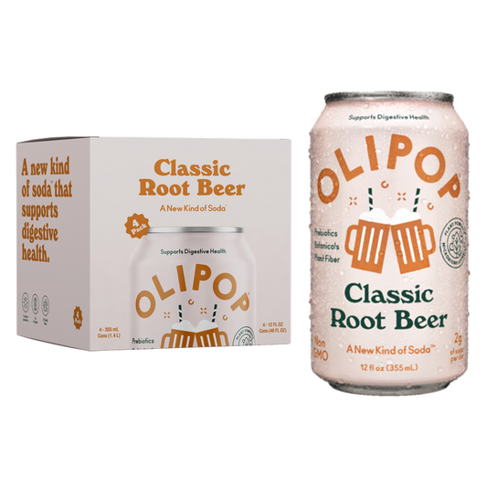 Olipop Classic Root Beer 4pk 12oz Can- XL