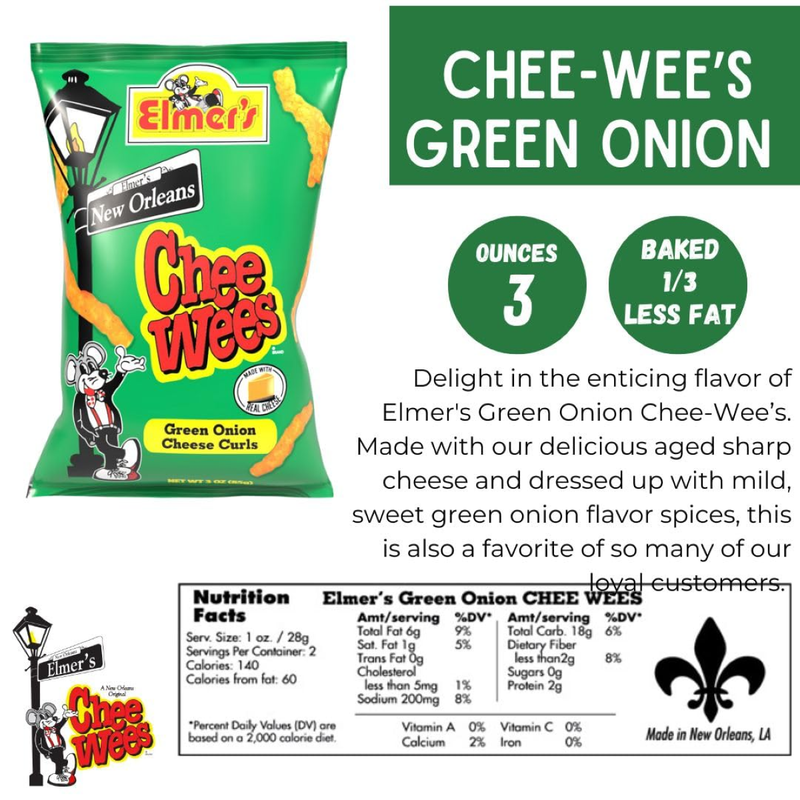 CheeWees - Green Onion, 3 oz