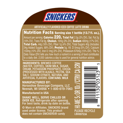 Victor Allen Snickers Iced Coffee 13.7oz Btl