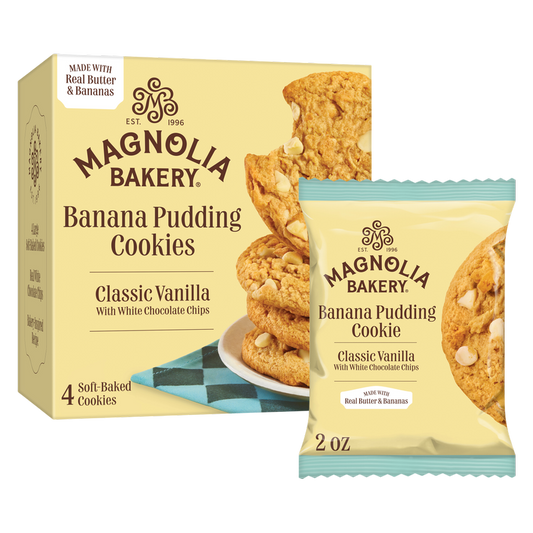 Magnolia Bakery Banana Pudding Cookies - Classic Vanilla With White Chocolate Chips, 4ct 8oz Carton