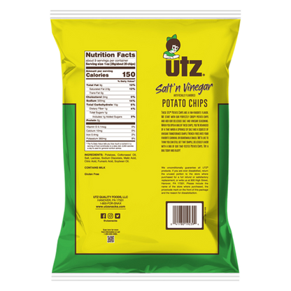 Utz Potato Chips Salt & Vinegar 8.5oz
