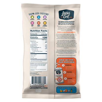 LesserEvil No Cheese Cheesiness Organic Popcorn 5oz