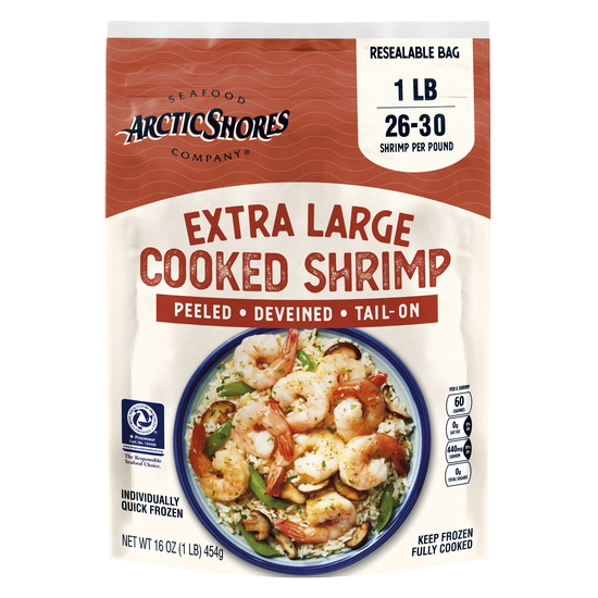 Arctic Shores Cooked / Peeled Shrimp (Frozen, 26-30ct) - 16oz