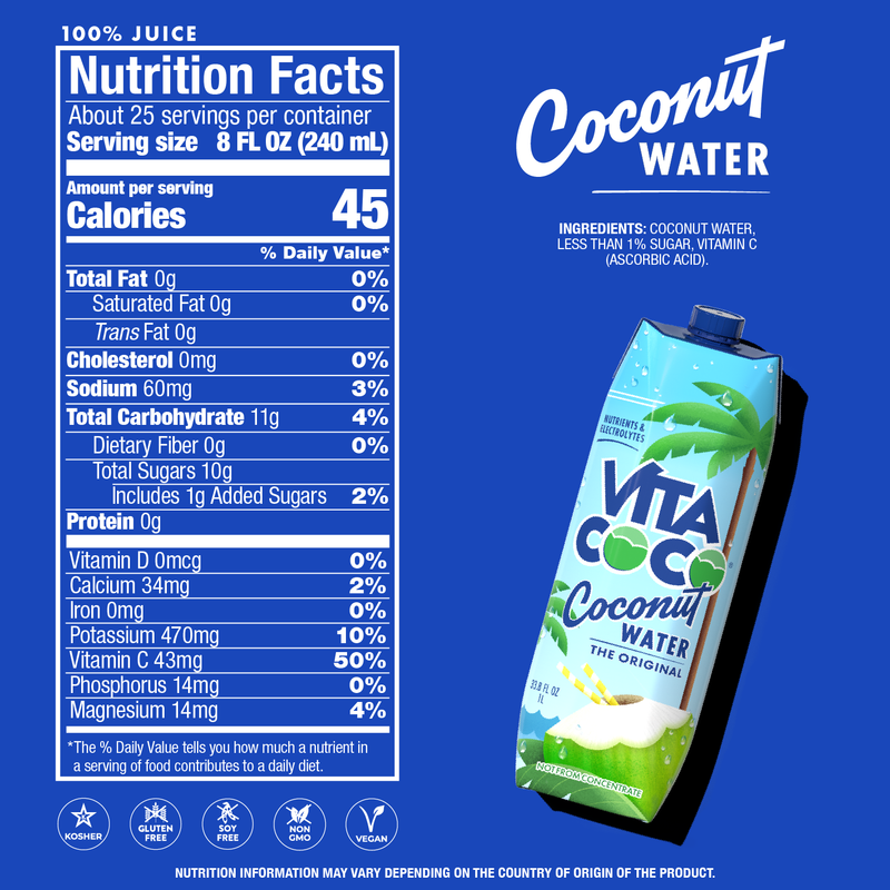 Vita Coco Pure Coconut Water 1L Ctn