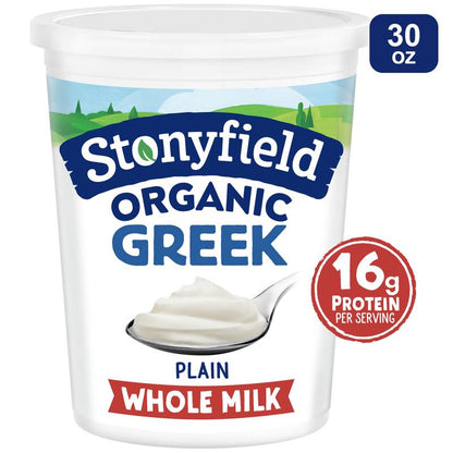 Stonyfield Organic Plain Greek Whole Milk Yogurt - 30oz