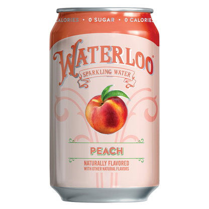 Waterloo Peach Sparkling Water 12oz can