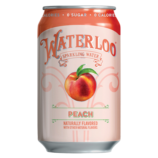 Waterloo Peach Sparkling Water 12oz can