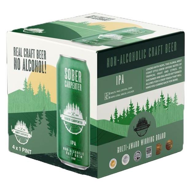 Sober Carpenter IPA Non-Alcoholic 4pk 16oz Bottles