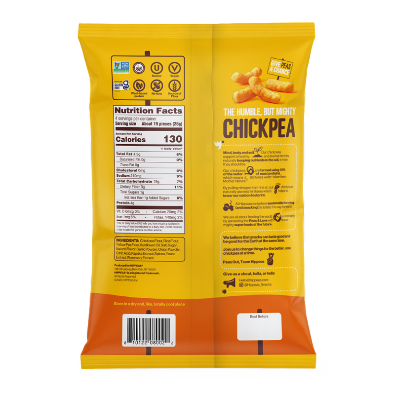 Hippeas Nacho Vibes Chickpea Puffs, 4oz