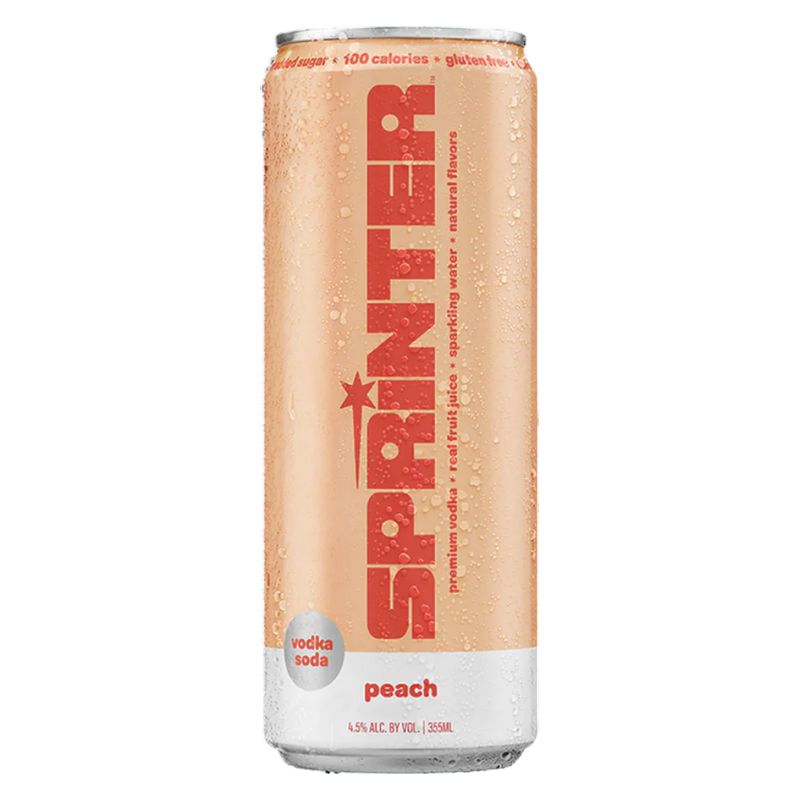Sprinter Vodka Soda Peach 4pk 12oz Can