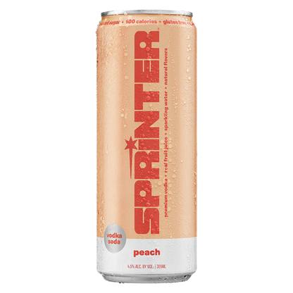 Sprinter Vodka Soda Peach 4pk 12oz Can