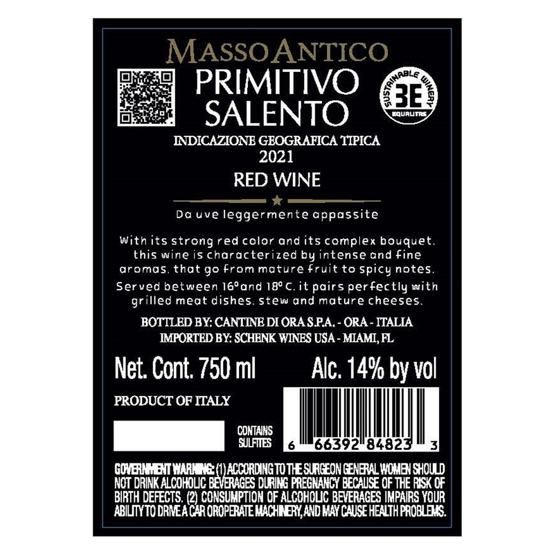 Masso Antico Primitivo Appassito Del Salento 750ml