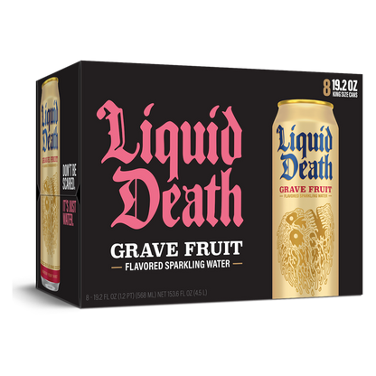 Liquid Death Grave Fruit Sparkling Water 8pk 19.2oz King Size Can- XL