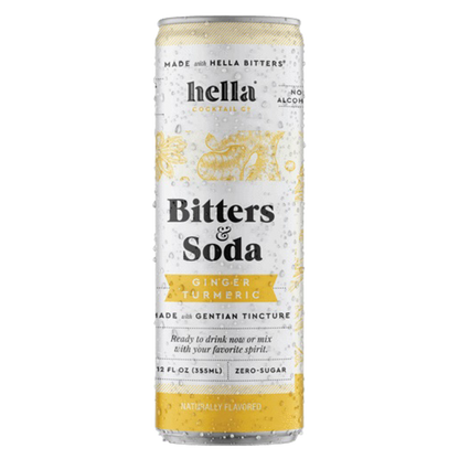 Hella Cocktail Co. Bitters & Soda Ginger Turmeric 4pk 12oz Can