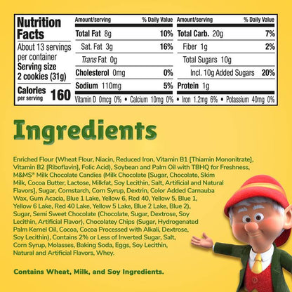 Keebler Chips Deluxe Cookies Made with M&M’s, Chocolate Chip Cookies Made with M&M’s, Family Size, 14.6 oz