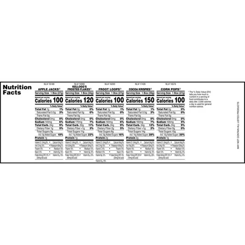 Kellogg's Fun-Pack Breakfast Variety Cereal, 8-Pack