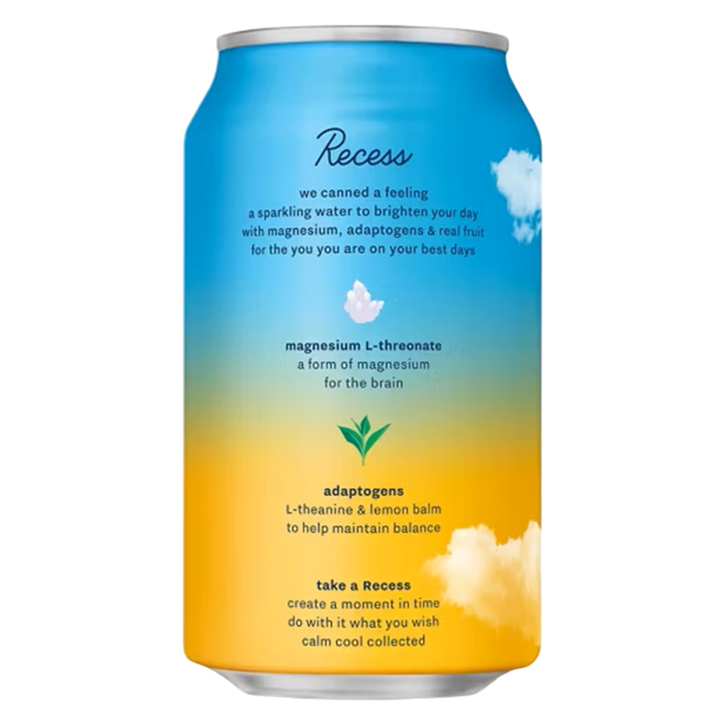 Recess Mood Magnesium Infused Tropical Bliss Sparkling Water 12oz Can