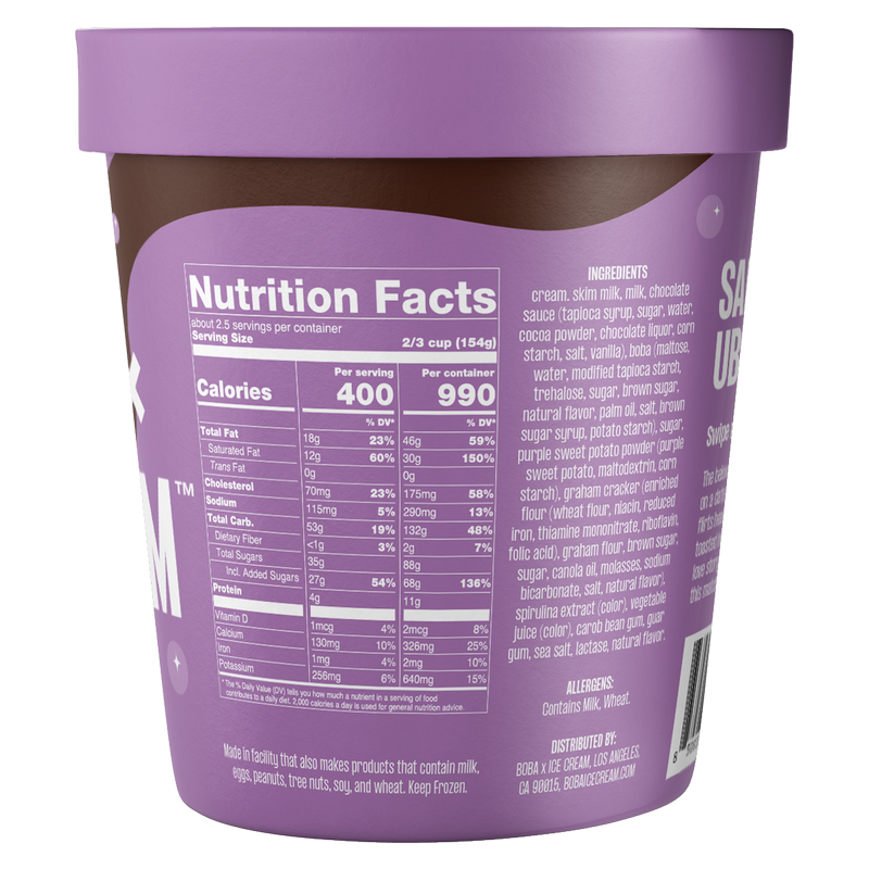 Boba x Ice Cream Salted Ube S'mores Pint