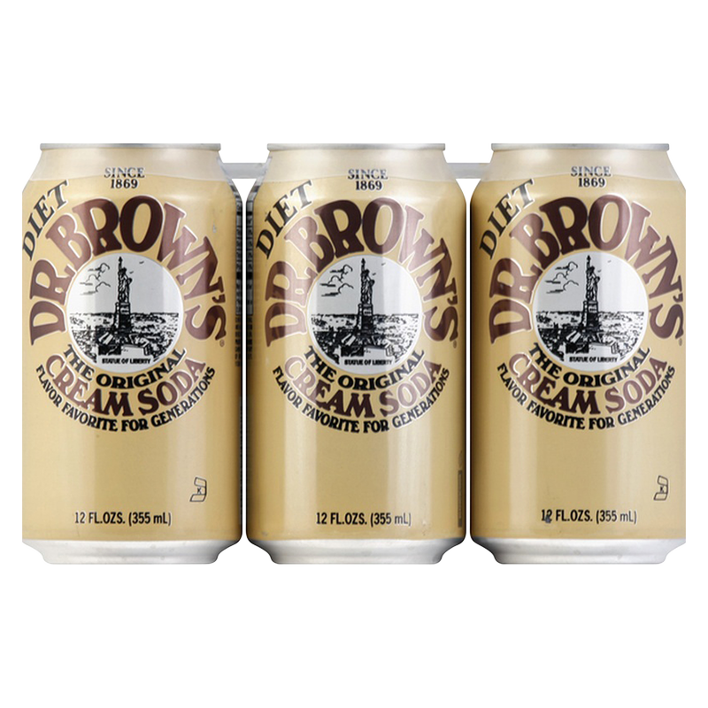 Dr. Brown's Diet Cream Soda. 6pk 12oz Can