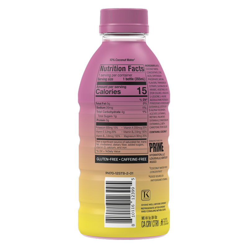 Prime Hydration Multipack Ice Pop and Strawberry Banana 8pk 12oz Btl