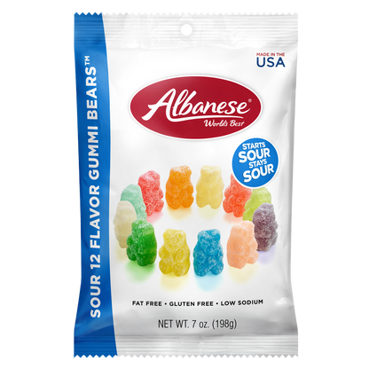 Albanese Confectionery Sour 12 Flavor Gummi Bears 7oz
