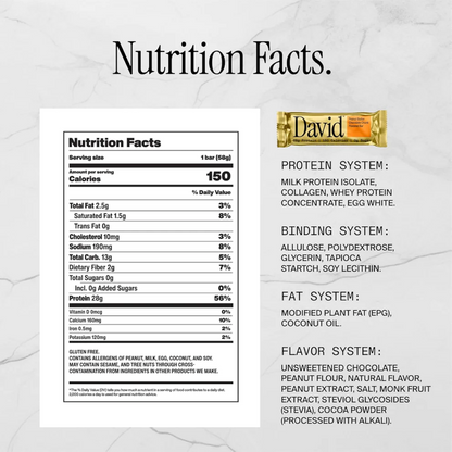 David Peanut Butter Chocolate Chunk Flavored Bar, 2.19oz