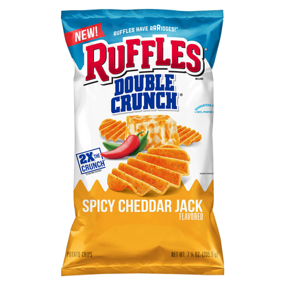 Ruffles Double Crunch Spicy Cheddar Jack Potato Chips 7.25oz