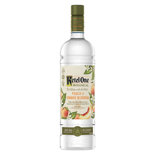 Ketel One Botanical Peach & Orange Blossom Vodka, Distilled With Real Botanicals And Infused With Natural Flavors, 1 L (60 Proof)