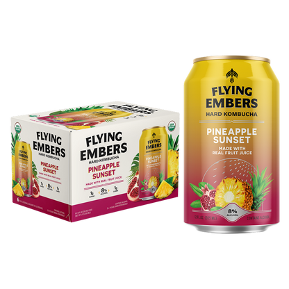 Flying Embers Pineapple Sunset Hard Kombucha 6pk 12oz Can 8.0% ABV