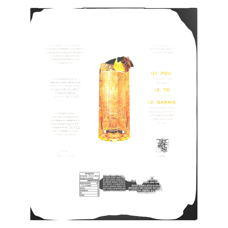 Johnnie Walker Black Label with Two Branded Highball Glasses
