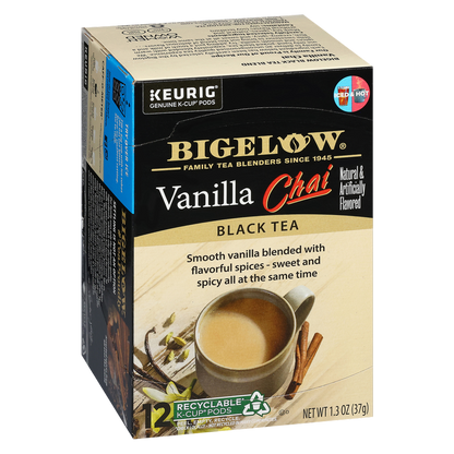 Bigelow Tea Vanilla Chai Caffeinated Black Tea K-Cups 12ct